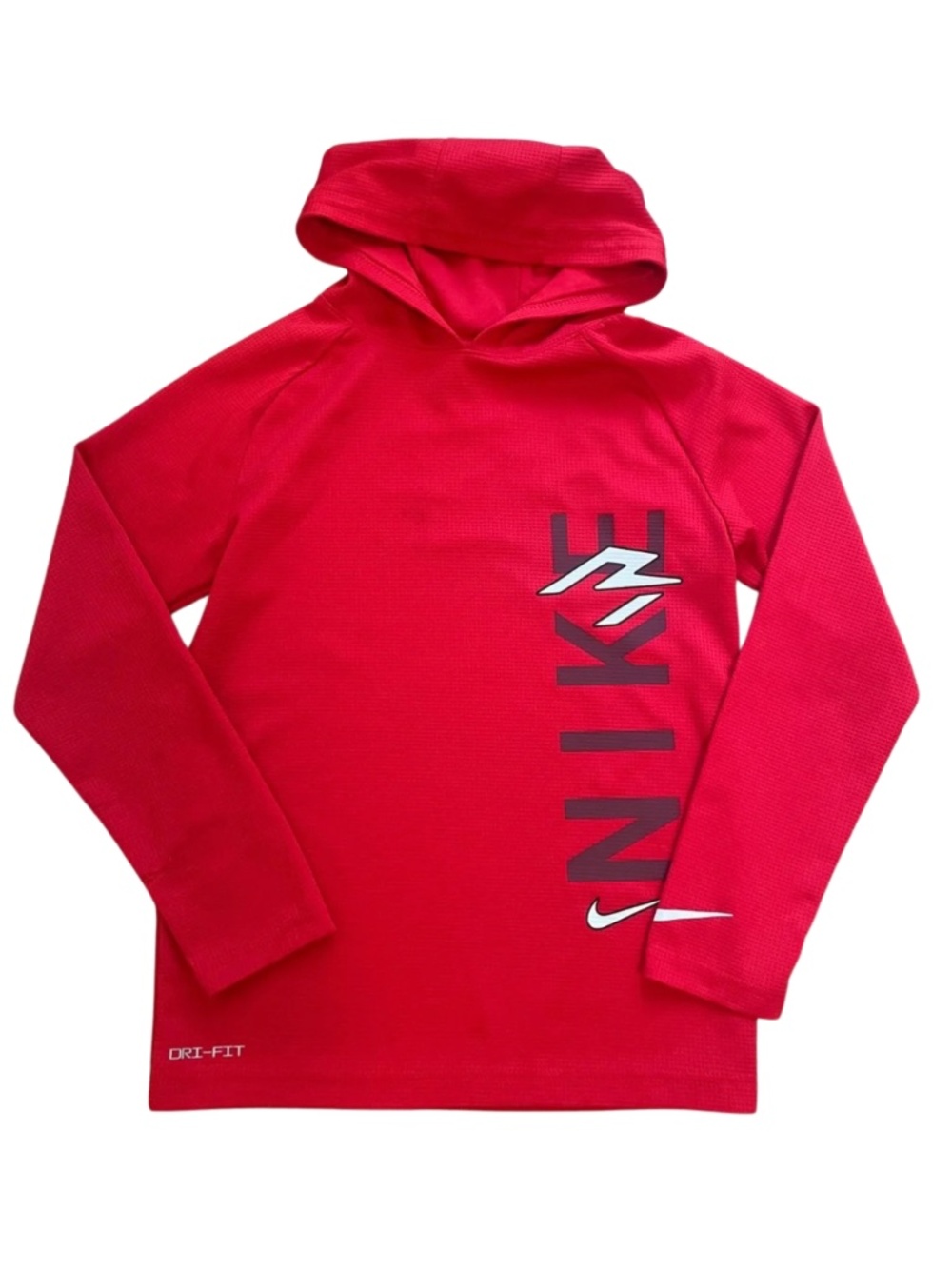 Nike Red Hooded Performance Long Sleeve Tee, Boys L #0049